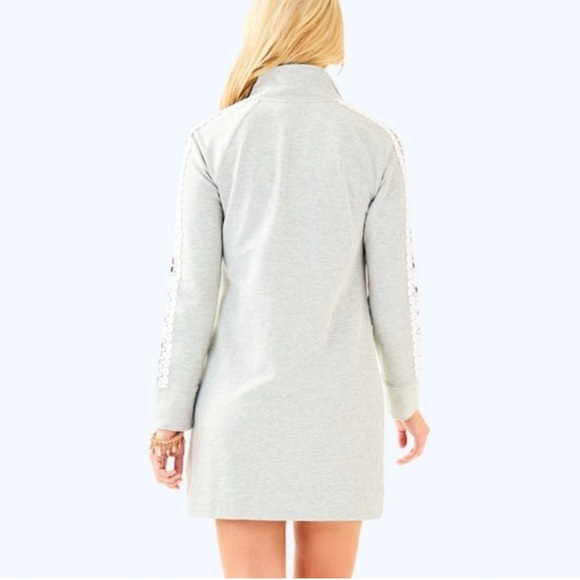 Lilly Pulitzer Grey Skipper Solid Popover Dress S - Picture 2 of 9